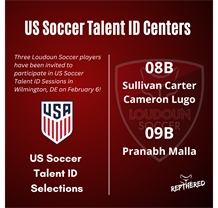 Three Loudoun Players Selected for US Soccer Talent ID!